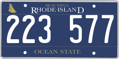 RI license plate 223577