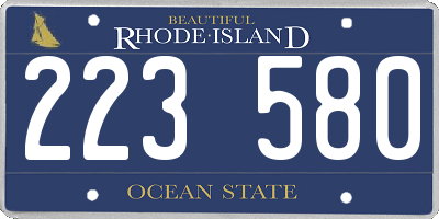 RI license plate 223580