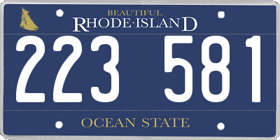 RI license plate 223581