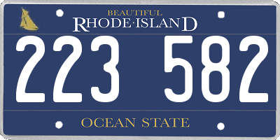 RI license plate 223582
