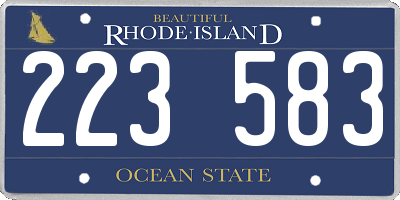 RI license plate 223583