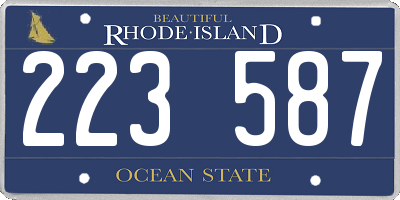 RI license plate 223587