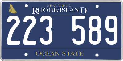RI license plate 223589