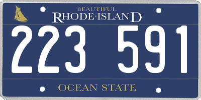 RI license plate 223591