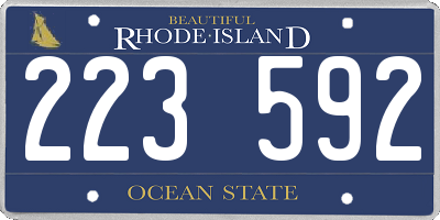 RI license plate 223592