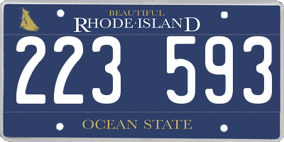 RI license plate 223593