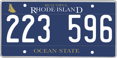 RI license plate 223596