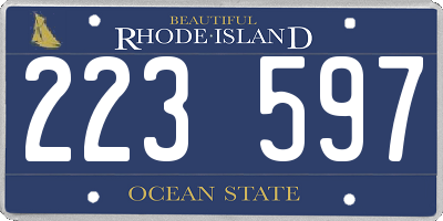 RI license plate 223597