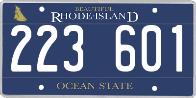 RI license plate 223601