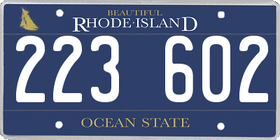 RI license plate 223602