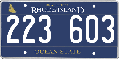 RI license plate 223603