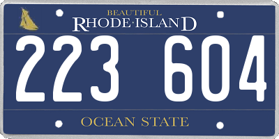 RI license plate 223604