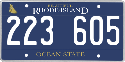 RI license plate 223605