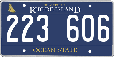 RI license plate 223606