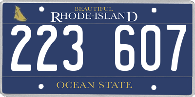 RI license plate 223607