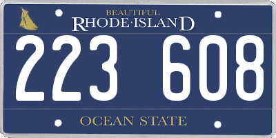 RI license plate 223608