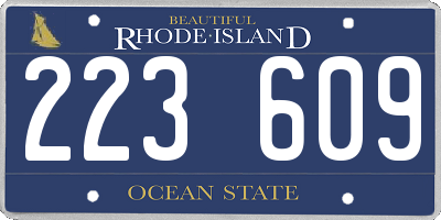 RI license plate 223609