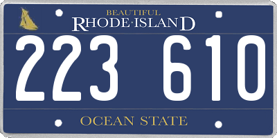 RI license plate 223610