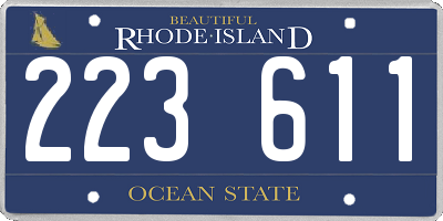 RI license plate 223611