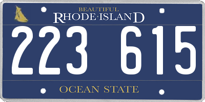 RI license plate 223615