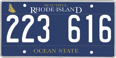 RI license plate 223616