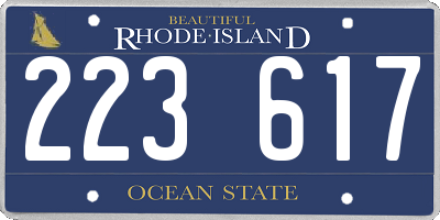 RI license plate 223617
