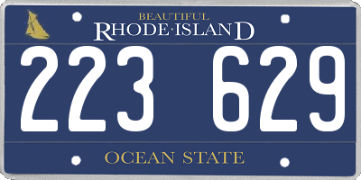 RI license plate 223629