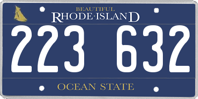 RI license plate 223632