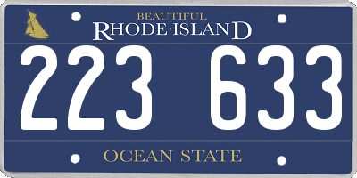 RI license plate 223633