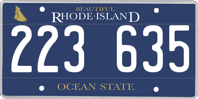 RI license plate 223635