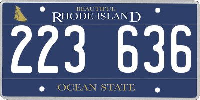 RI license plate 223636