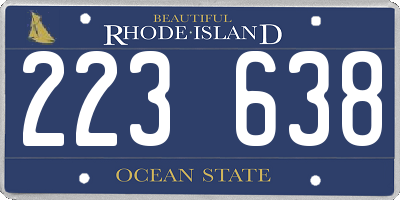 RI license plate 223638