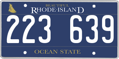 RI license plate 223639