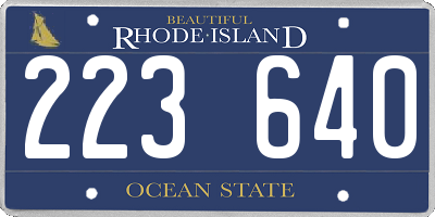 RI license plate 223640