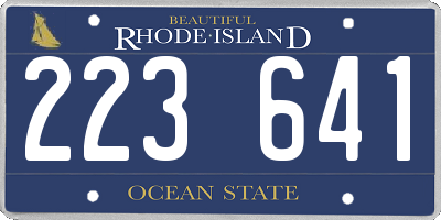 RI license plate 223641