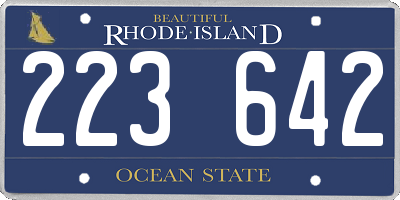 RI license plate 223642