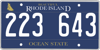 RI license plate 223643