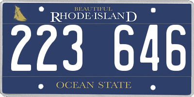 RI license plate 223646
