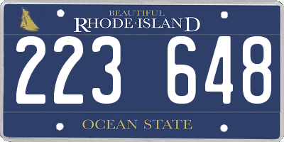 RI license plate 223648