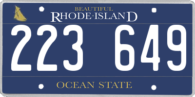 RI license plate 223649