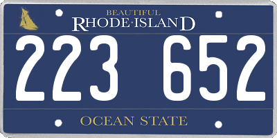 RI license plate 223652