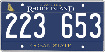 RI license plate 223653