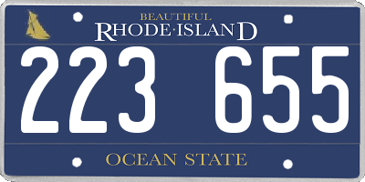 RI license plate 223655