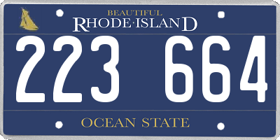 RI license plate 223664