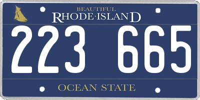 RI license plate 223665
