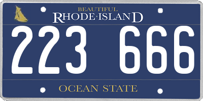 RI license plate 223666
