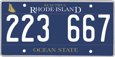 RI license plate 223667