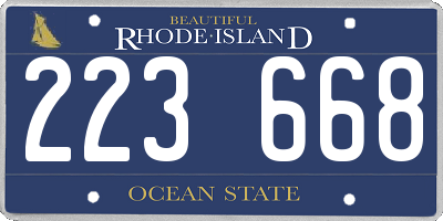 RI license plate 223668