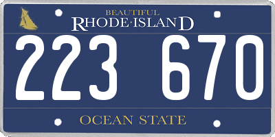 RI license plate 223670