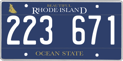 RI license plate 223671
